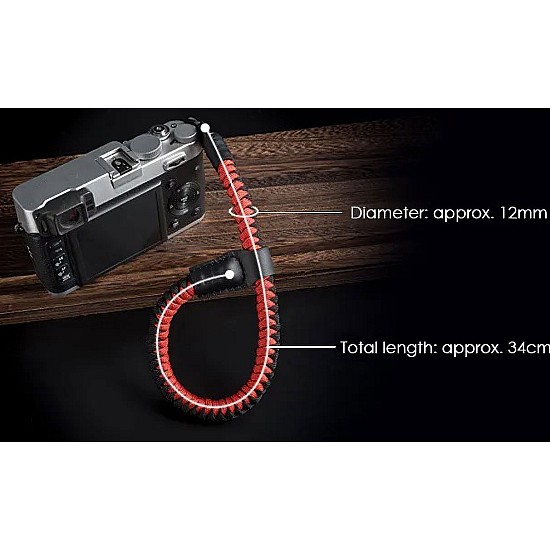 Black Paracord Camera Wrist Strap with Ring Connection (Lug Mount)