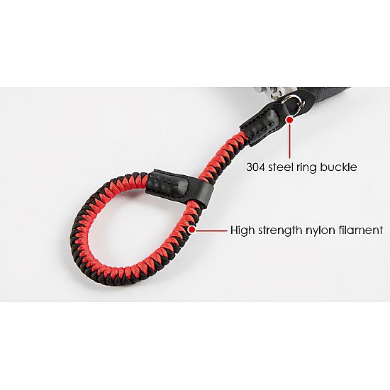 Black Paracord Camera Wrist Strap with Ring Connection (Lug Mount)
