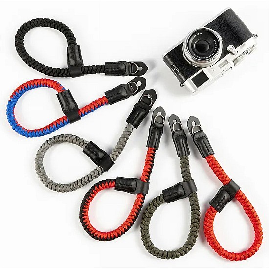 Grey Paracord Camera Wrist Strap with Ring Connection (Lug Mount)