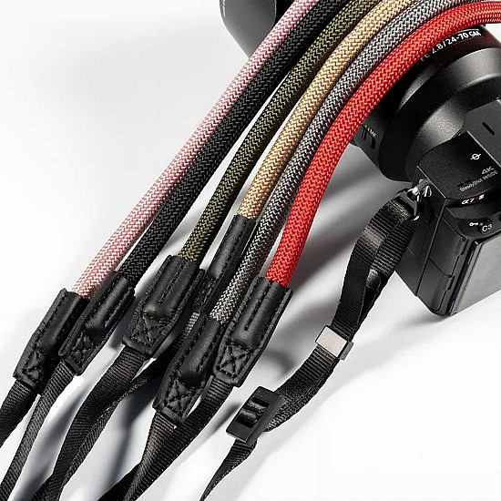 Red Rope Strap with Flat Mount for Mirrorless and DSLR Cameras