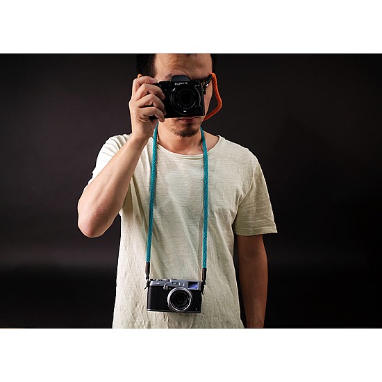Blue Woven Cotton Rope Camera Strap with ring connection by Cam-in (95cm)