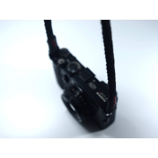 Black Woven Cotton Rope Camera Strap with ring connection by Cam-in - 95cm