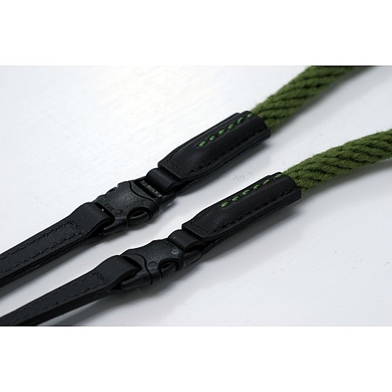 Dark Green Woven Cotton Rope Camera Strap with loop connection by Cam-in - 95cm