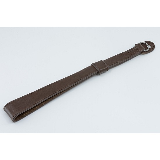 Brown leather wrist strap with ring connection by Cam-in