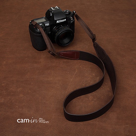 Dark Brown Leather DSLR Camera Strap by Cam-in