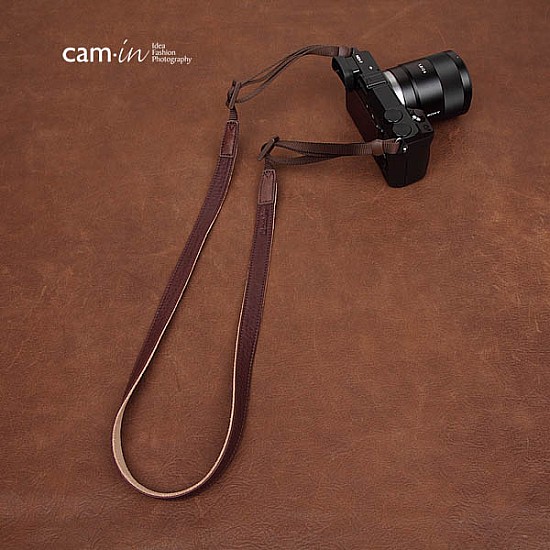 Brown Leather Adjustable DSLR Camera Strap by Cam-in