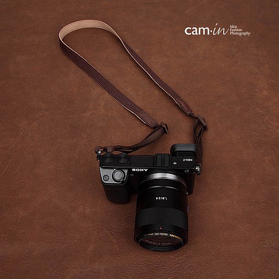 Brown Leather Adjustable DSLR Camera Strap by Cam-in