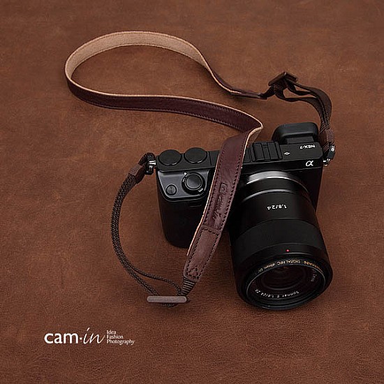 Brown Leather Adjustable DSLR Camera Strap by Cam-in