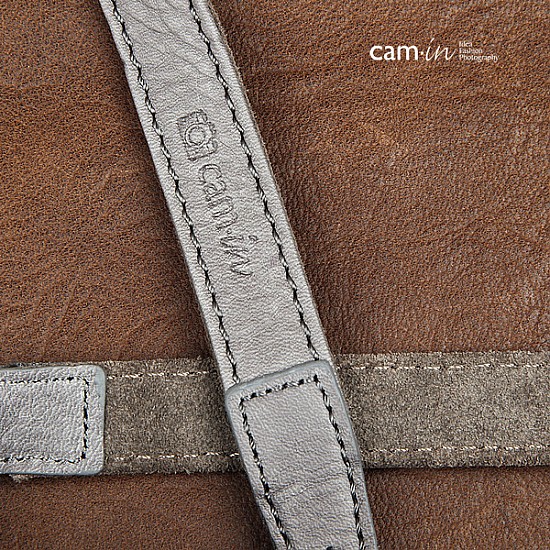 Grey Leather adjustable DSLR Camera Strap by Cam-in