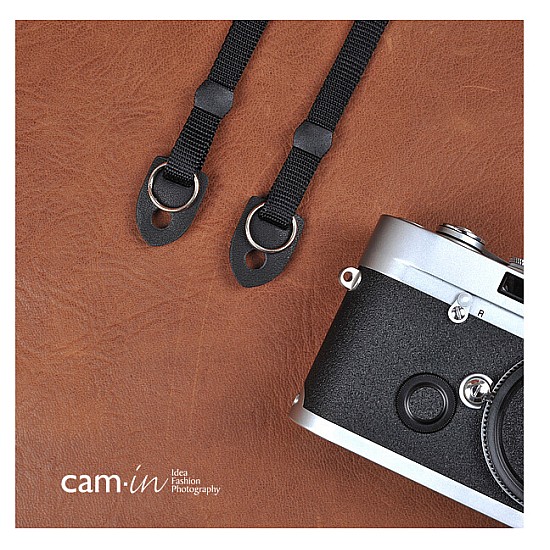 Tan Leather adjustable Camera Strap with tapered ends by Cam-in