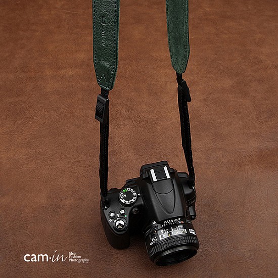 Green Leather Adjustable DSLR Camera Strap by Cam-in