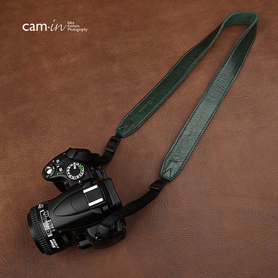 Green Leather Adjustable DSLR Camera Strap by Cam-in