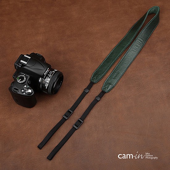 Green Leather Adjustable DSLR Camera Strap by Cam-in