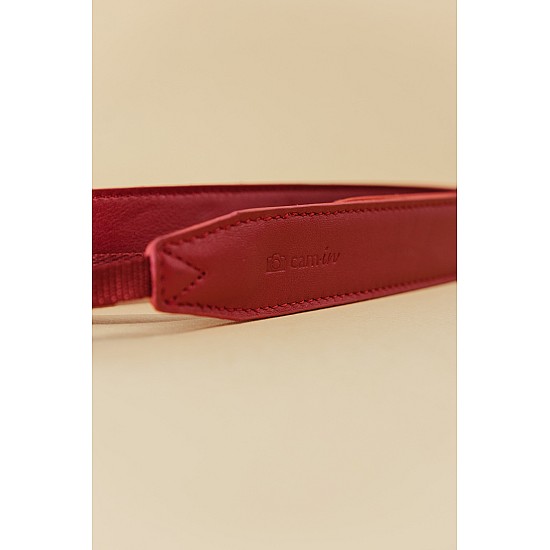 Red Leather DSLR Camera Strap by Cam-in