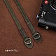 Green Leather Camera Strap with soft backing and ring connection by Cam-in