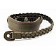 Olive Green Braided Leather Camera Strap with neck pad & ring connection by Cam-in - Light