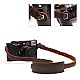 Black Braided Leather Camera Strap with neck pad & ring connection by Cam-in