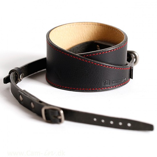 Black Luxury Italian Leather DSLR camera strap by Cam-in