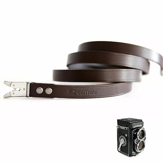 Dark Brown Leather Rolleiflex Camera Strap by Cam-in
