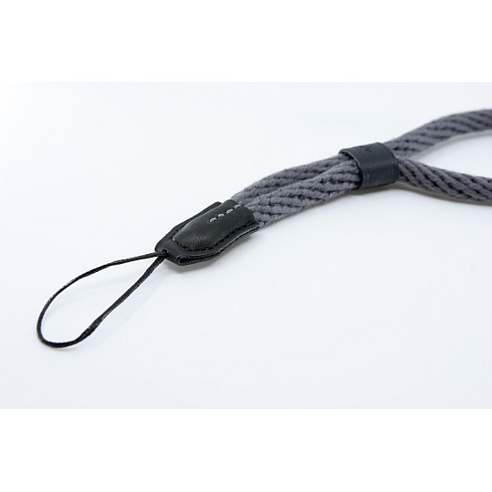 Grey Cotton Rope Camera Wrist Strap with string loop connection by Cam-in