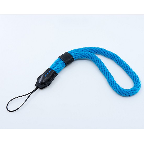 Blue Cotton Rope Camera Wrist Strap with string loop connection by Cam-in