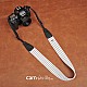 Grey and White Striped Adjustable Cotton DSLR Camera Strap by Cam-in