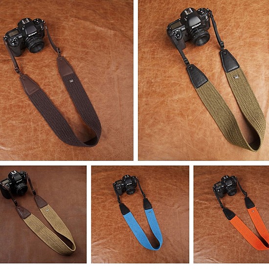 Green Wide Woven Cotton DSLR Camera Strap by Cam-in