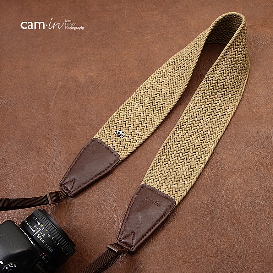 Wide woven cotton strap by Cam-in - Beige