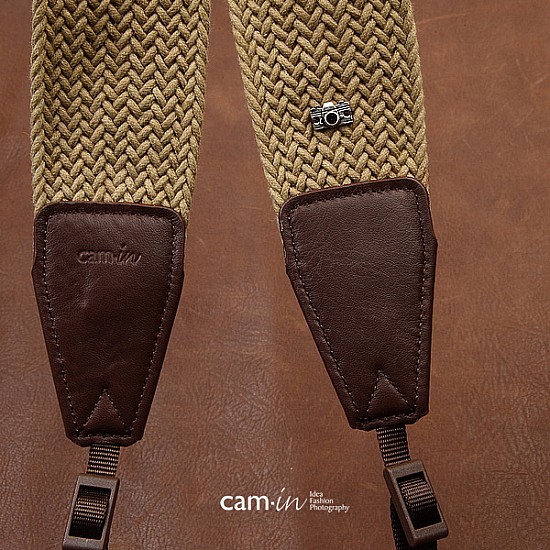 Wide woven cotton strap by Cam-in - Beige