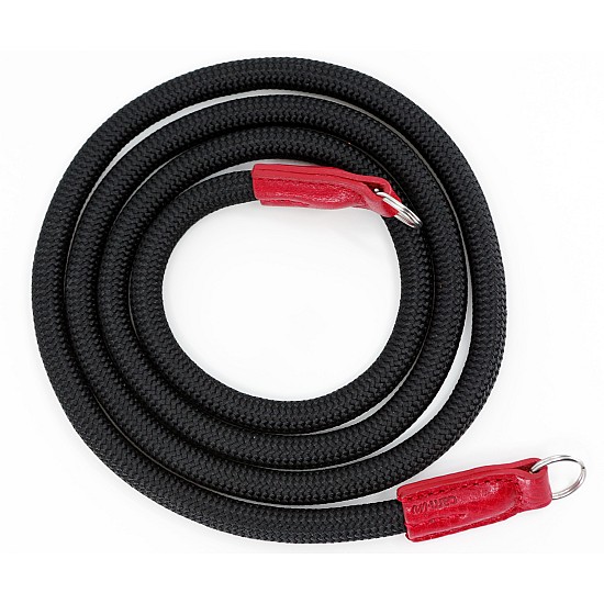 Black Nylon Rope with Red Leather Camera Strap with Ring Connection by Cam-in - 95cm