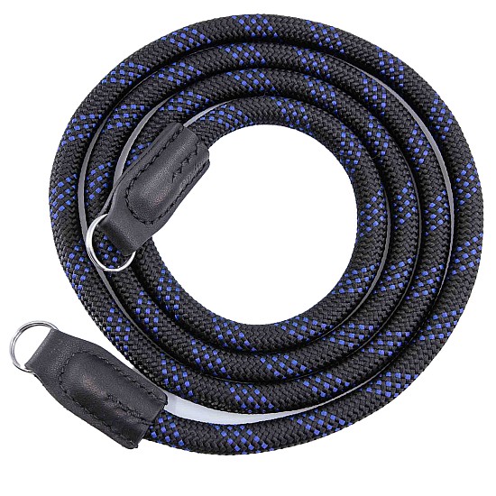 Black & Blue Nylon Rope Camera Strap with Ring Connection by Cam-in - 125cm