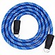 Blue & White Nylon Rope Camera Strap with Ring Connection by Cam-in - 125cm