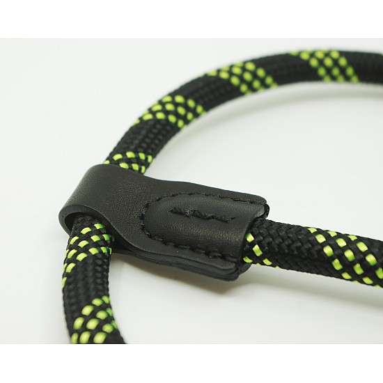 Black & Bright Green Nylon Rope Camera Wrist Strap with Ring Connection by Cam-in