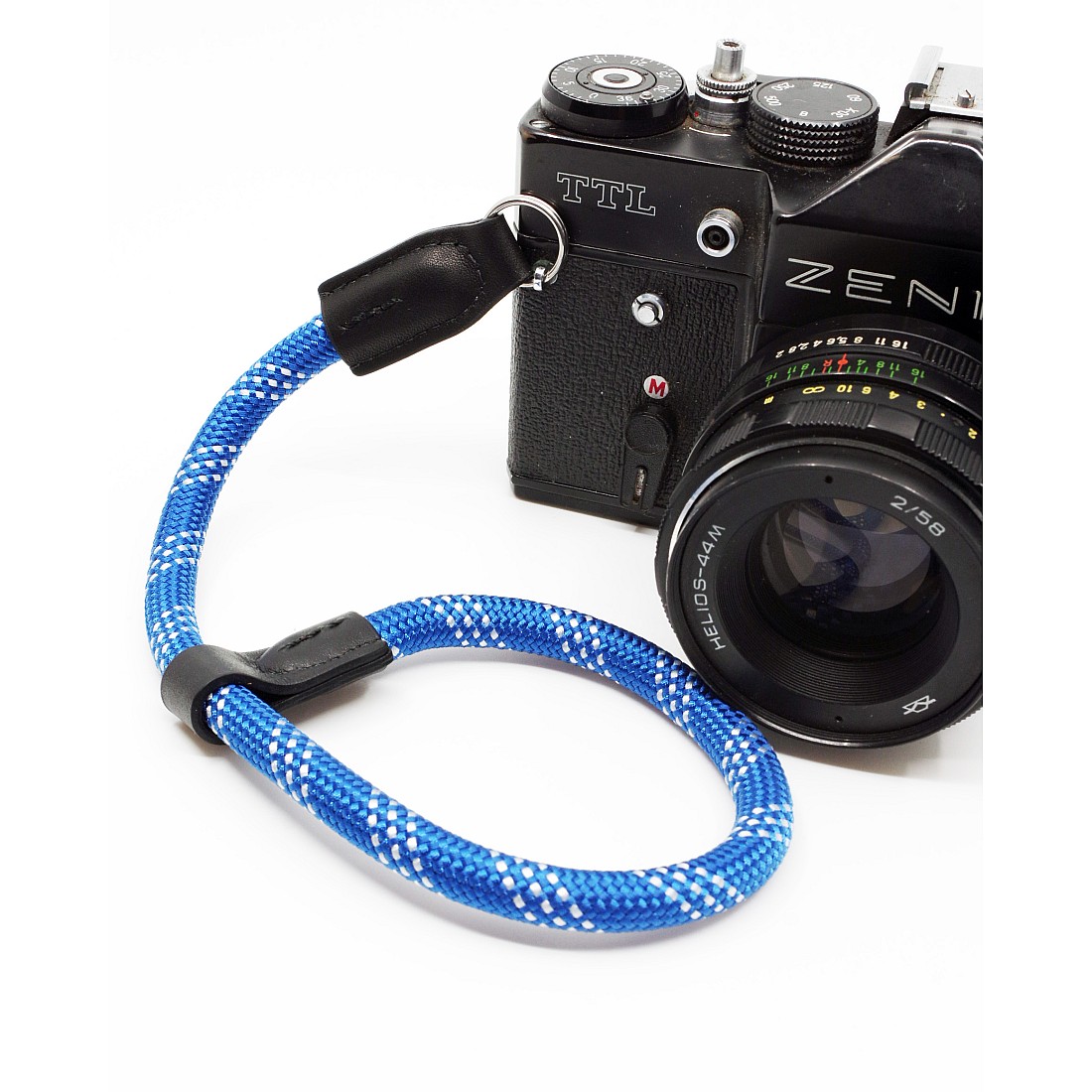 Blue & White Nylon Rope Adjustable Camera Wrist Strap with Ring ...