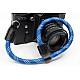 Blue & White Nylon Rope Adjustable Camera Wrist Strap with Ring Connection by Cam-in