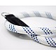 White & Blue Nylon Rope Adjustable Camera Wrist Strap with Ring Connection by Cam-in