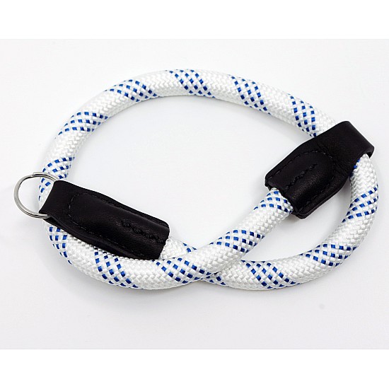 White & Blue Nylon Rope Adjustable Camera Wrist Strap with Ring Connection by Cam-in