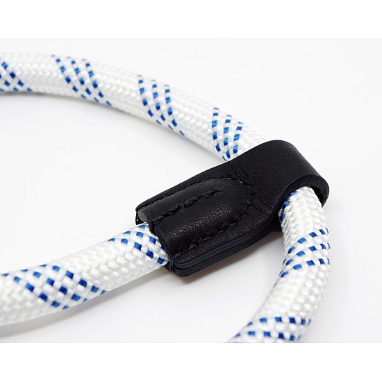 White & Blue Nylon Rope Adjustable Camera Wrist Strap with Ring Connection by Cam-in