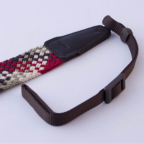 Cream/Green/Brown/Red Woven Cotton DSLR Camera Neck Strap by Cam-in