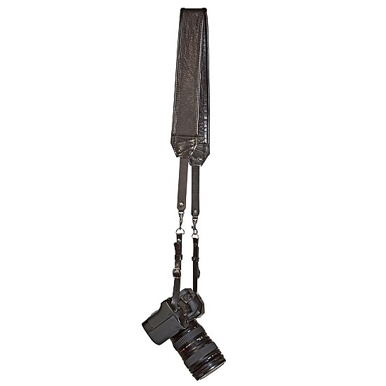 Black Leather Classic Camera Strap by Heavy Leather NYC