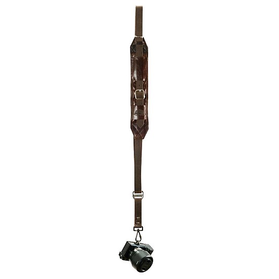Brown Leather Slingshot Camera Strap by Heavy Leather NYC