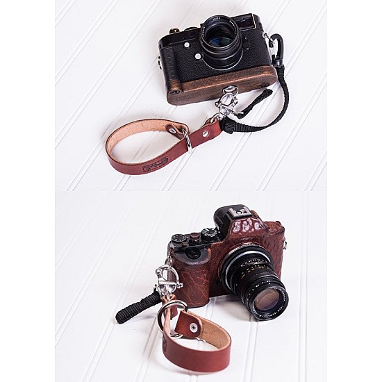 Chestnut Bridle Leather Camera Leash & Wrist Strap by HoldFast