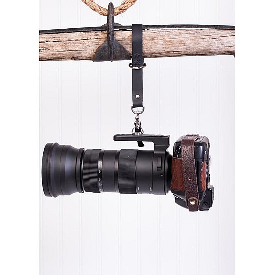 Black Water Buffalo Leather Camera Leash & Wrist Strap by HoldFast