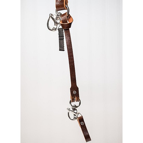 Burgundy Water Buffalo Leather Safety Lanyard by HoldFast