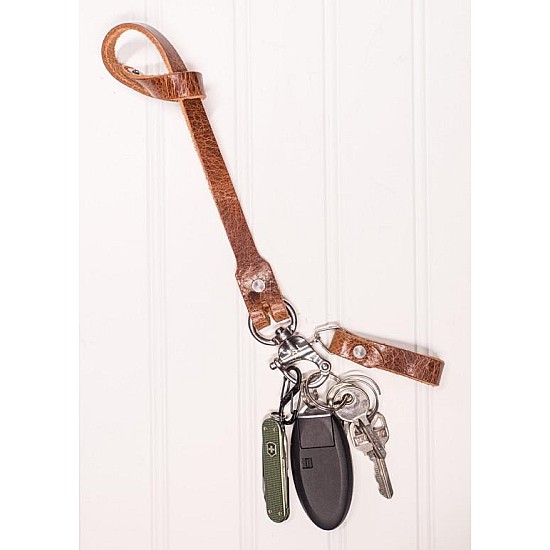 Tan Water Buffalo Leather Safety Lanyard by HoldFast