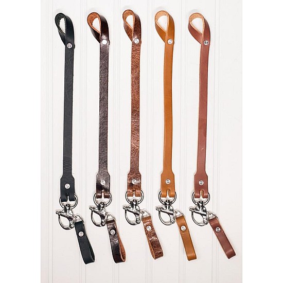 Black Bridle Leather Safety Lanyard by HoldFast