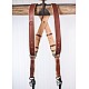 Chestnut Bridle Leather HoldFast MoneyMaker Dual Camera Strap - NO D-RINGS