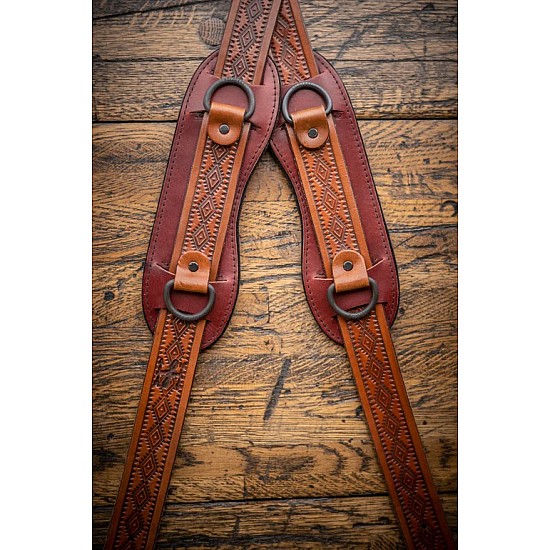 Chestnut Bridle Leather Shoulder Pads for the HoldFast MoneyMaker - MARKED