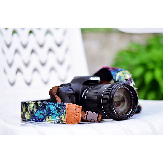 Artistic Floral - Neoprene backed DSLR camera strap by iMo