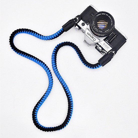 Black & Blue Paracord Camera Strap - 102cm 